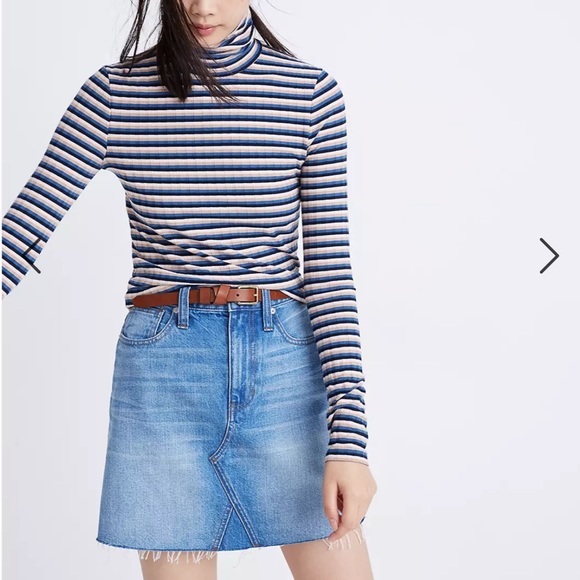 Madewell Tops - MADEWELL Ribbed Turtleneck Top in Stripe | small